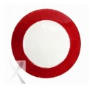 Ten Strawberry Street Colored Red Rim Glass Charger Plate 13"