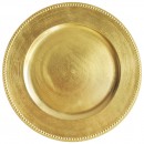 Gold Beaded Round Melamine Charger Plate 13"